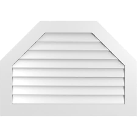 Ekena Millwork Octagonal Top Surface Mount PVC Gable Vent w/ 3-1/2"W x 1"P Standard Frame, 40"W x 28"H GVPOT40X2801SN